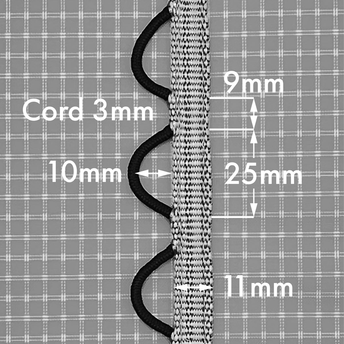 Nylon Webbing with Cord Loop - 1m